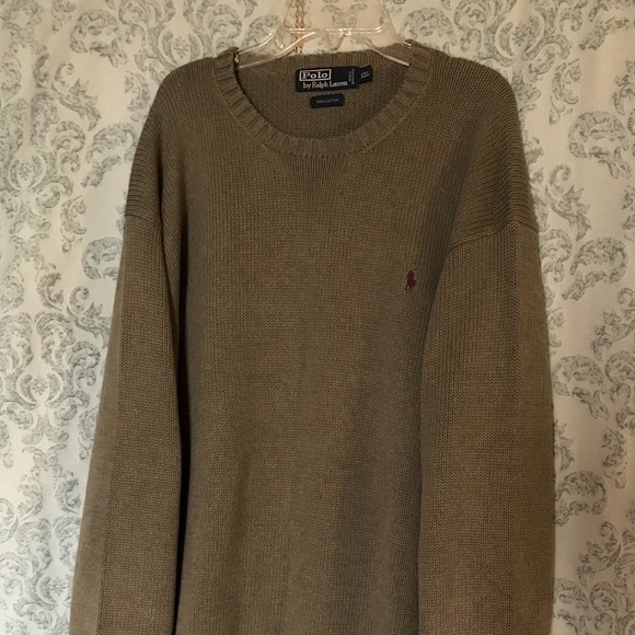 Polo by Ralph Lauren Sweaters Polo Ralph Lauren Mens Xxl Green Cotton Crew Neck Sweater